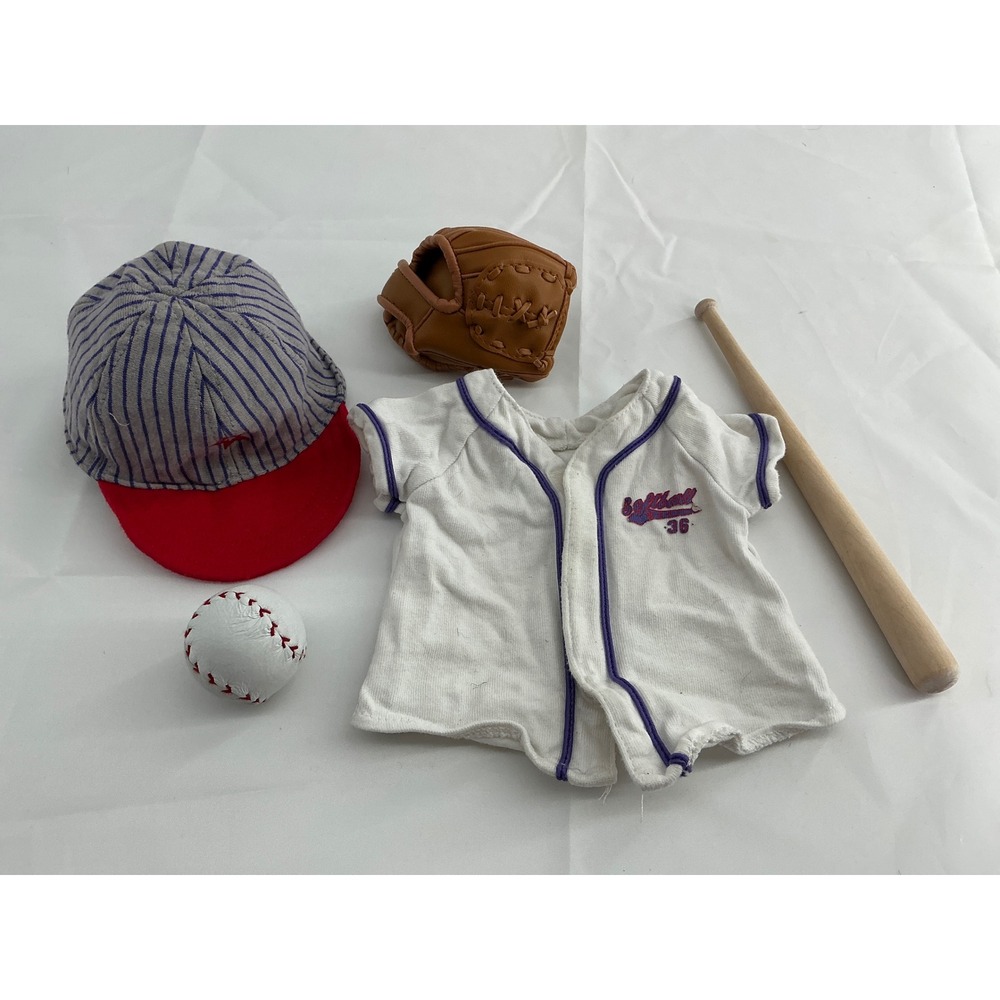 American Girl Doll Baseball Softball Outfit Set Jersey Hat Glove Bat Ball 36